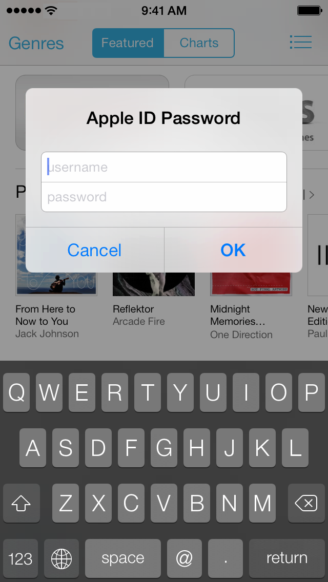 Enter Apple ID in iOS