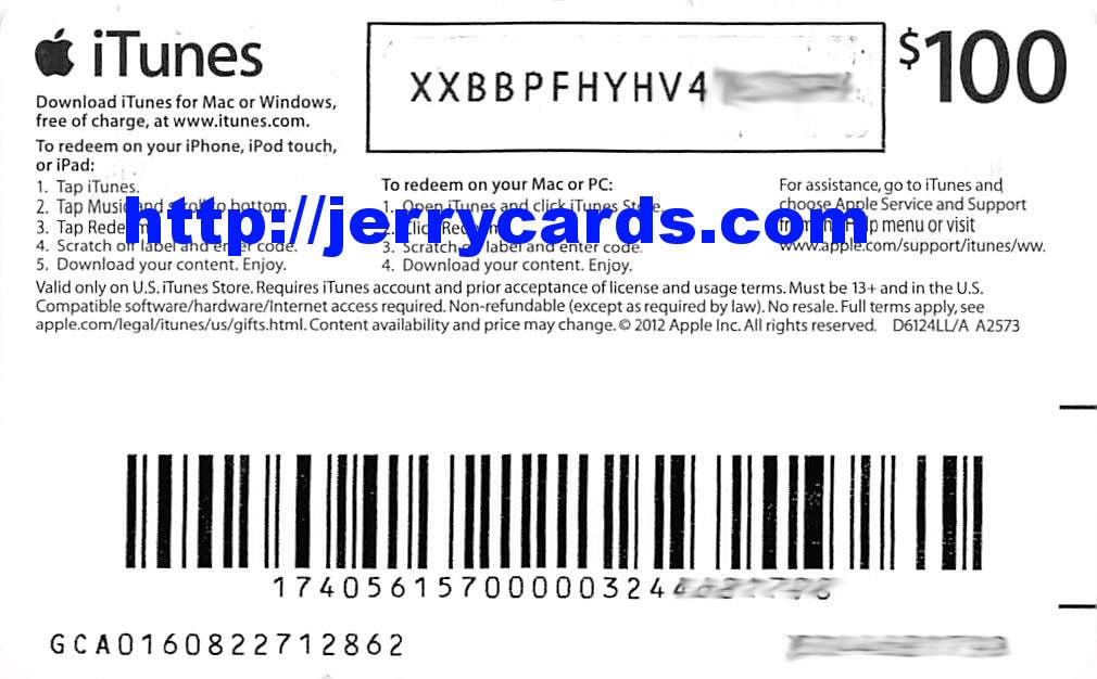High Resolution Scan Of 100 Itunes Gift Card Example