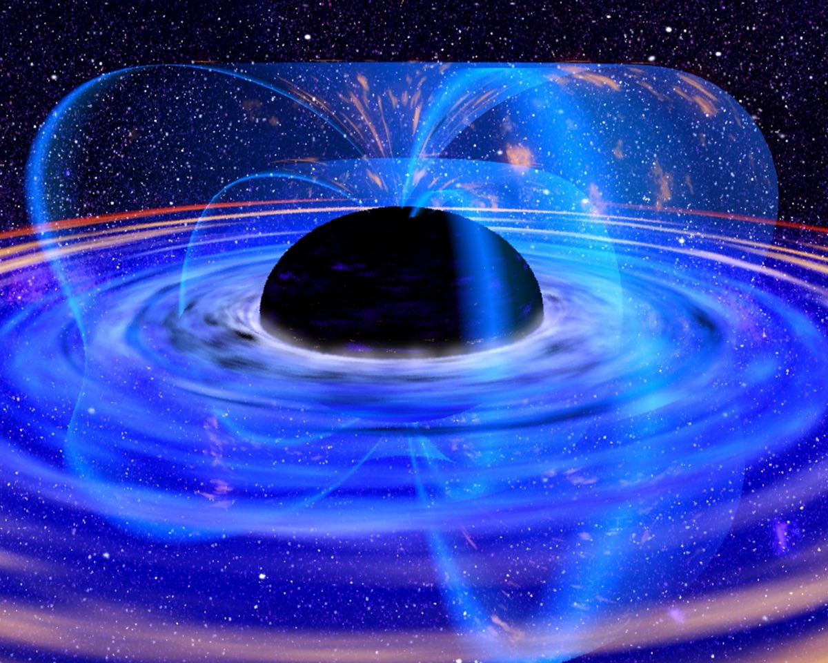 Artist's concept of a black hole - the standard end state of a collapsing massive star, and the object the newly modeled gravastar is the hypothesized alternative to